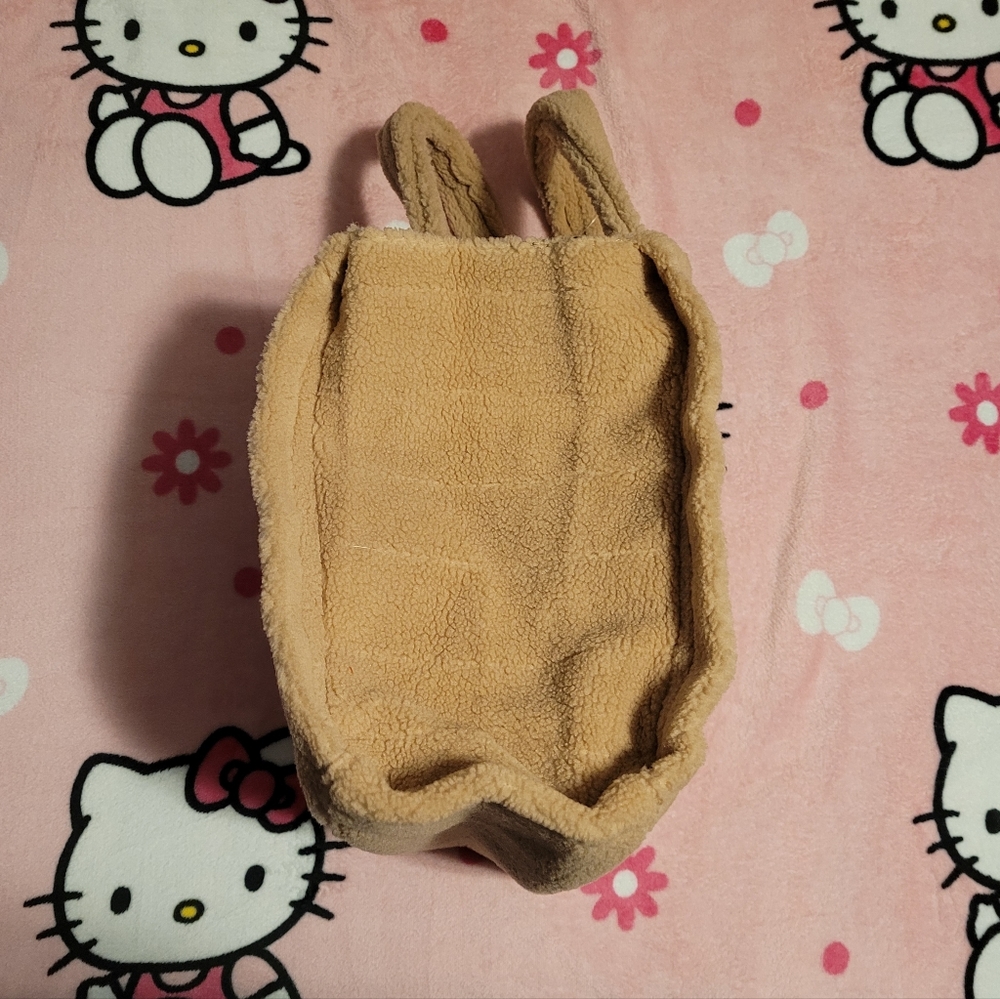 NWT Victoria Secret Tan Sherpa Tote Bag Handbag Faux Fur Beige Fleece Purse - Picture 3 of 9